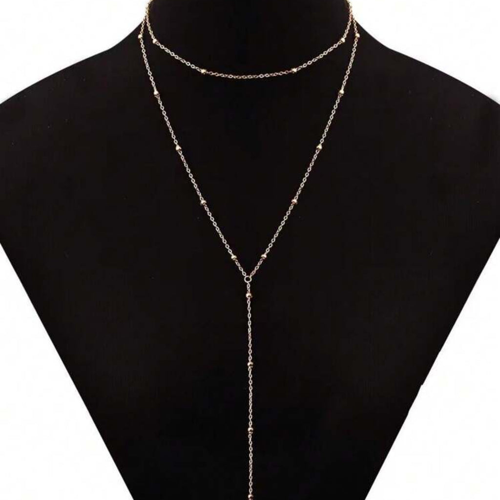 metal necklace ornament collarbone chain round bead entry lux advanced body chain bosom