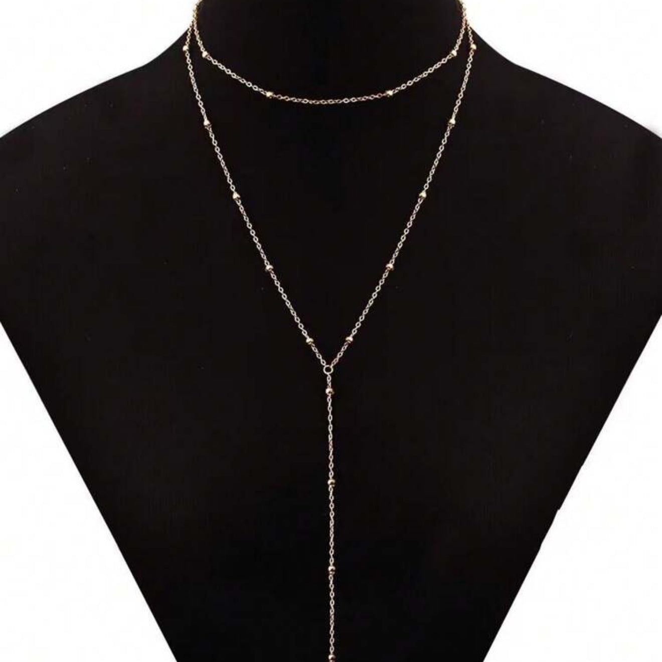 metal necklace ornament collarbone chain round bead entry lux advanced body chain bosom