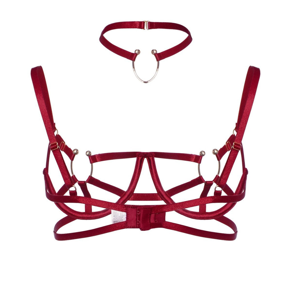 metal sexy lingerie philander temt hollow out choker Bras Entertainment